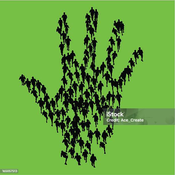 Hand Of People Stock Illustration - Download Image Now - People, In Silhouette, High Angle View