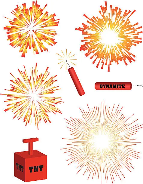 Vector illustration of Explosions