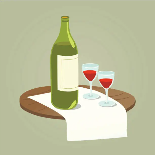 Vector illustration of Wine Serve