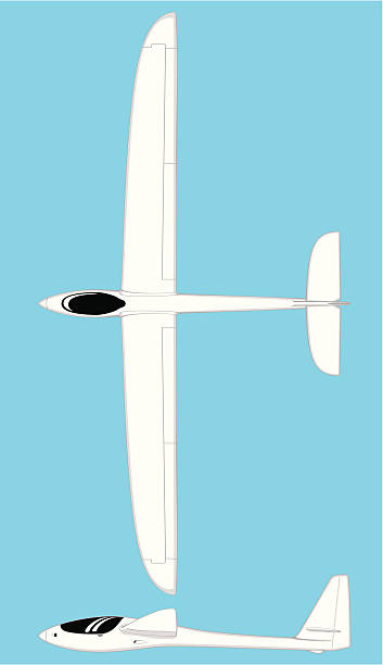 sailplane a sailplane airplane flying cirrus sky stock illustrations