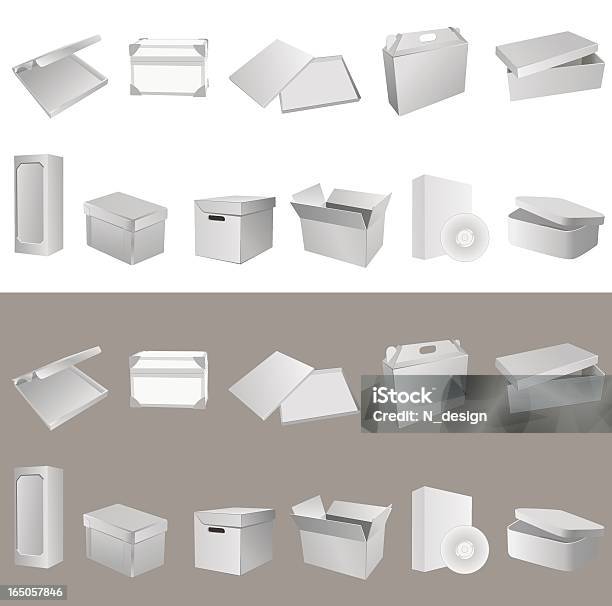 Caixas Em Branco Parte 2 - Arte vetorial de stock e mais imagens de Caixa - Caixa, Genérico, Caixa de presentes