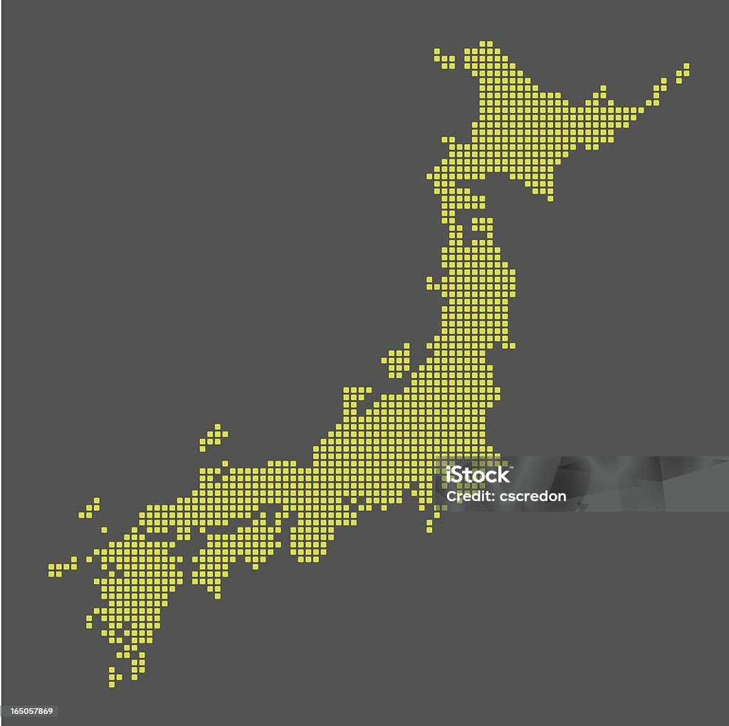 Cyfrowa Mapa Japonii - Grafika wektorowa royalty-free (Japonia)