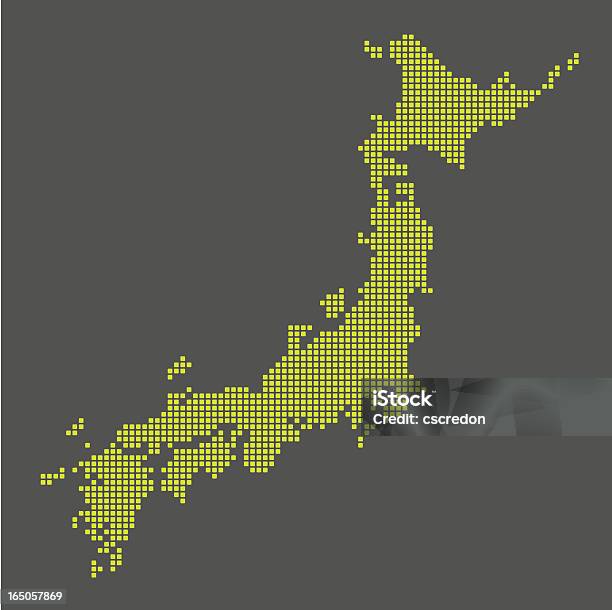 Cyfrowa Mapa Japonii - Stockowe grafiki wektorowe i więcej obrazów Japonia - Japonia, Mapa, Ilustracja