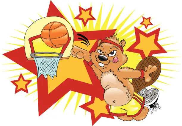 Vector illustration of Beaver Basketball