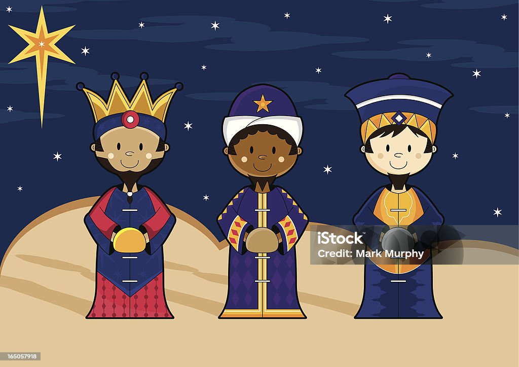 Crèche de Noël 3 Kings de l'Extrême-Orient - clipart vectoriel de Adulte libre de droits