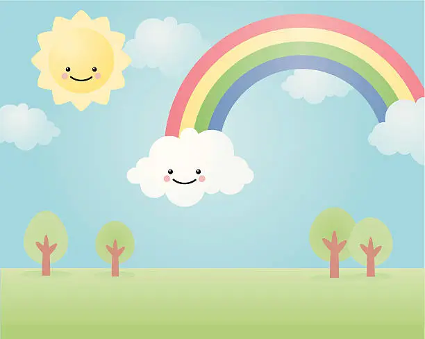 Vector illustration of happyland: rainbow
