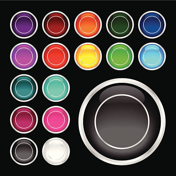 Colorful Glass Rollover Buttons vector art illustration