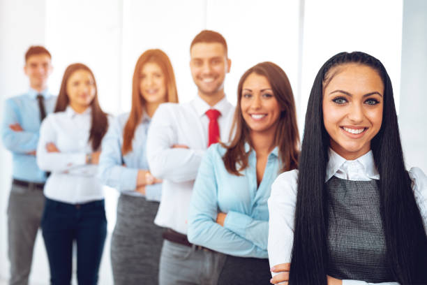 Young business persons handshake concept for support work in the offices.