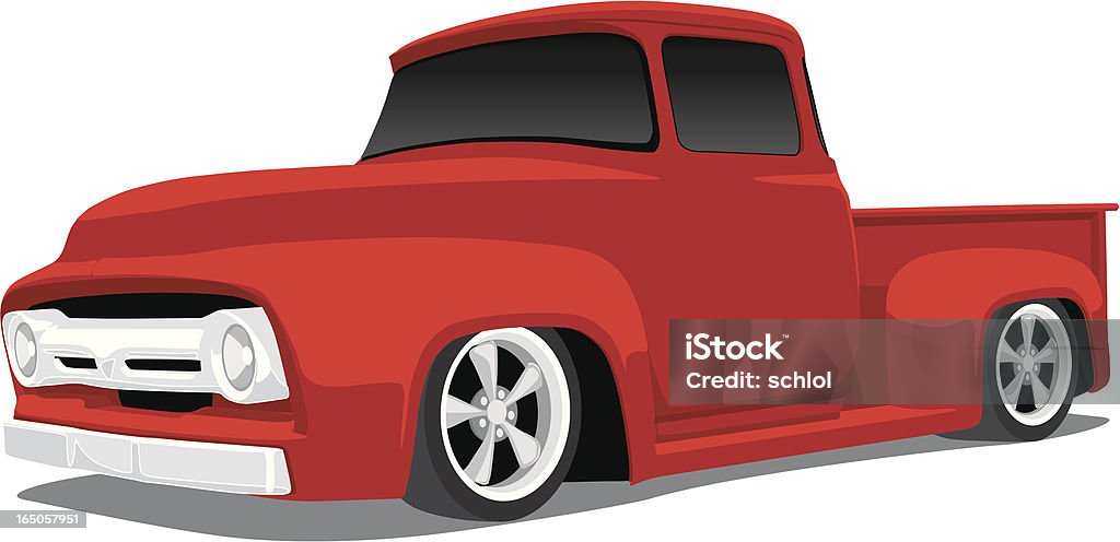 レッドクラシックなフォードトラック - 軽トラックのロイヤ��リティフリーベクトルアート