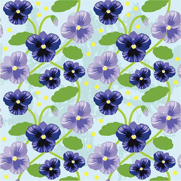 Vector illustration of Repeating pansy tile