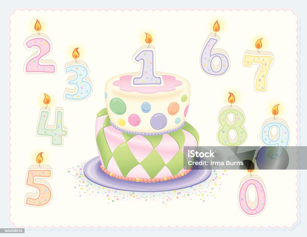 Mad Hatter Birthday Cake Vector art with whimsical cake and movable candles. Layered file with no meshes. Bakery stock vector