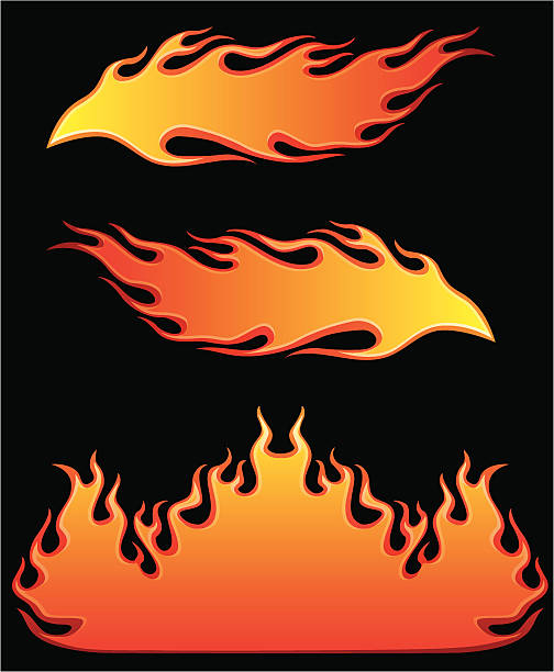 burning hot hot rod flame elements hot rod car stock illustrations