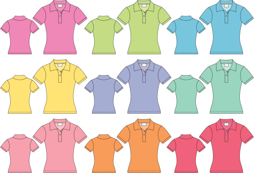 Ladies Short Sleeved Polo Pique Shirt Front & Back