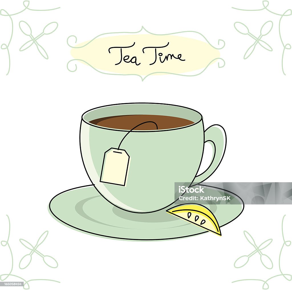 Sketchy Tea Time Cozy up for a cup of tea. Text on separate layer for easy editing. File contains Illustrator CS2 ai, Illustrator 8.0 eps and high-res jpeg. Tea Cup stock vector