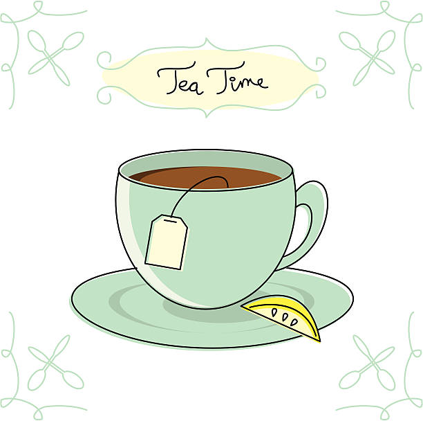 Sketchy Tea Time vector art illustration