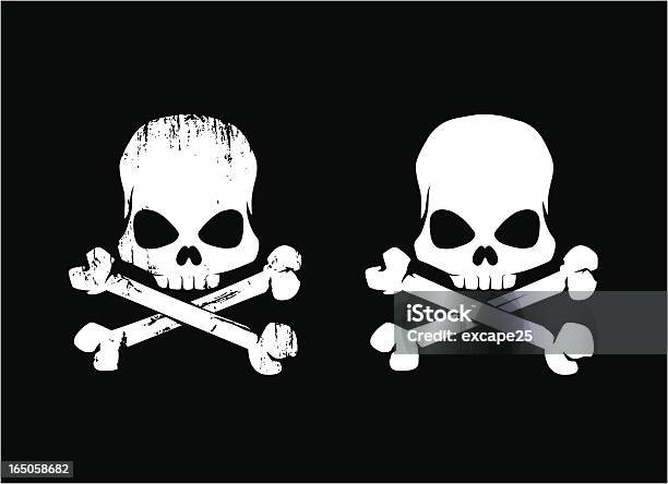 Гранж Черепа — стоковая векторная графика и другие изображения на тему Череп с костями - Череп с костями, Без людей, Вариация