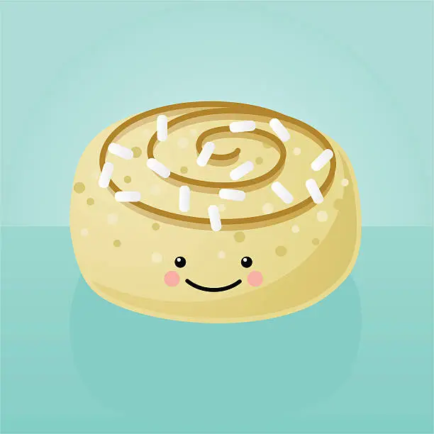 Vector illustration of happyland: cinammon roll