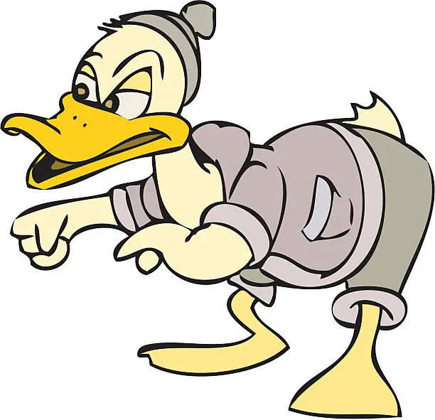 Vector illustration of Angry Duck