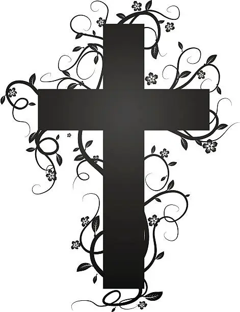 Vector illustration of flourish cross