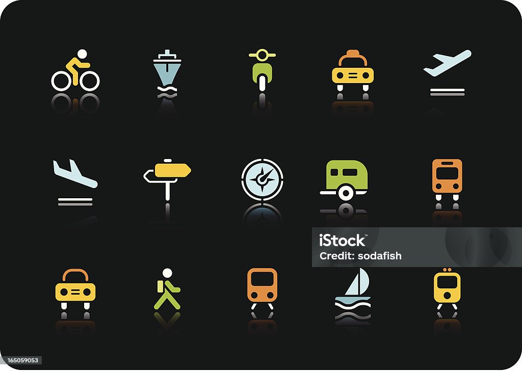Transportation icons | color series http://www.tomnulens.be/istock/newbanners/colorseries.jpg Bicycle stock vector
