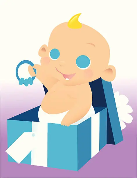 Vector illustration of Baby Boy Surprise