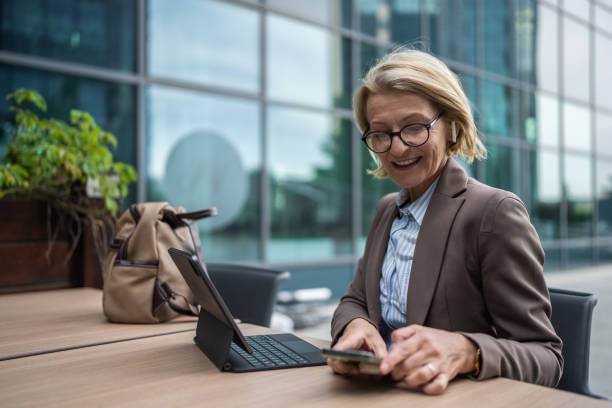 istock Businesswoman in cafe 1650591109