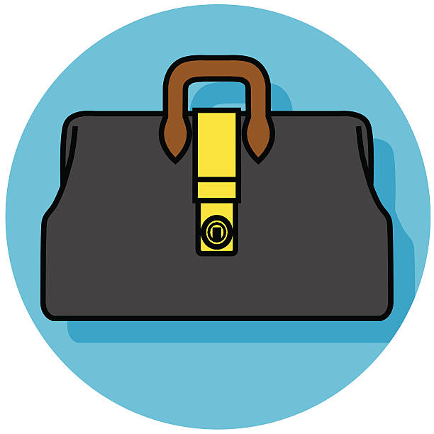 doctor's bag A vector icon of a doctor's bag. leather medical bag stock illustrations