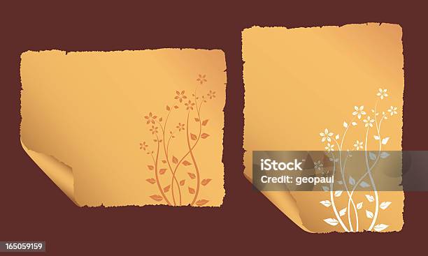 Antigo Papel Com Estampado Floral - Arte vetorial de stock e mais imagens de Antigo - Antigo, Antiguidade, Arte