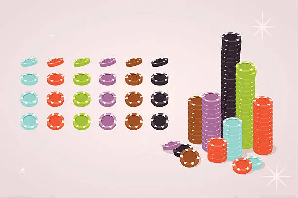 Vector illustration of poker chips