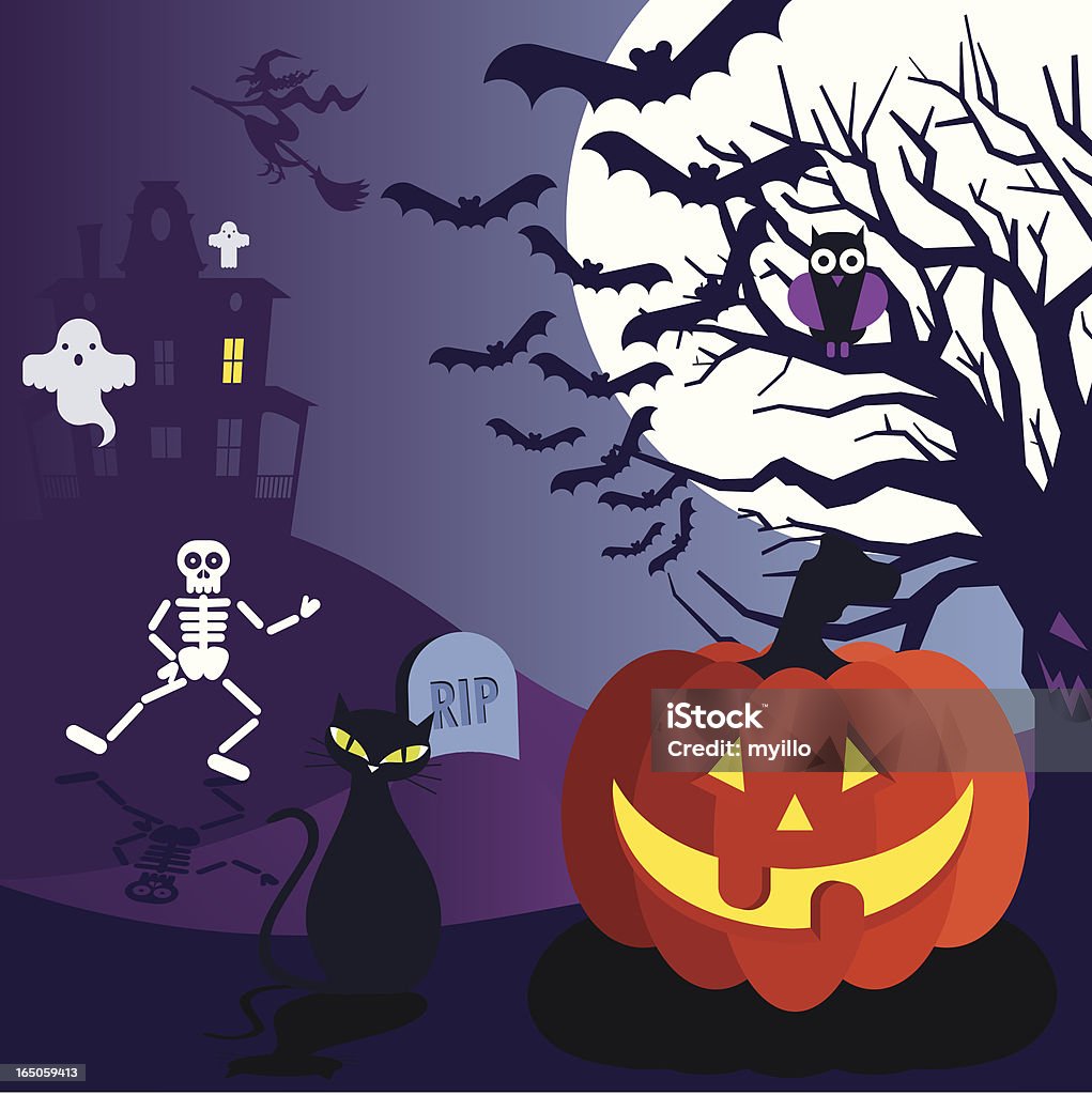NUITS D'HALLOWEEN - clipart vectoriel de Halloween libre de droits