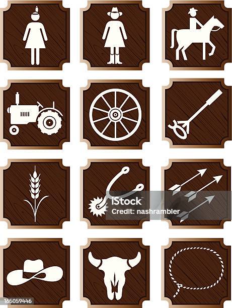 カントリーのアイコンシリーズ 2 - 荷馬車の車輪のベクターアート素材や画像を多数ご用意 - 荷馬車の車輪, 焼印, ウェスタン