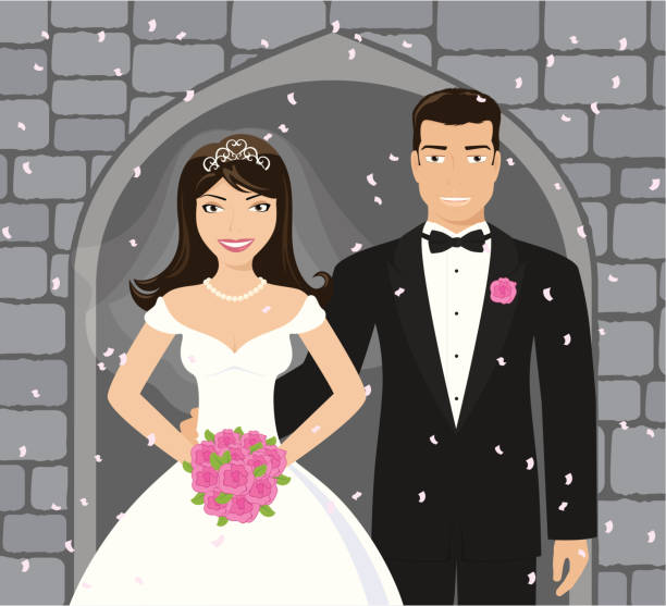 ilustraciones, imágenes clip art, dibujos animados e iconos de stock de iglesia de boda-incl. jpeg - boutonniere