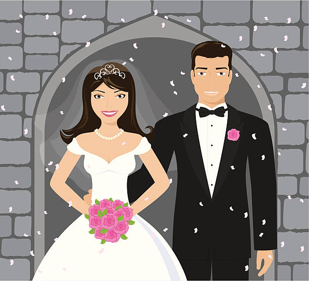 illustrations, cliparts, dessins animés et icônes de église de mariage-incluant jpeg - fleur à la boutonnière