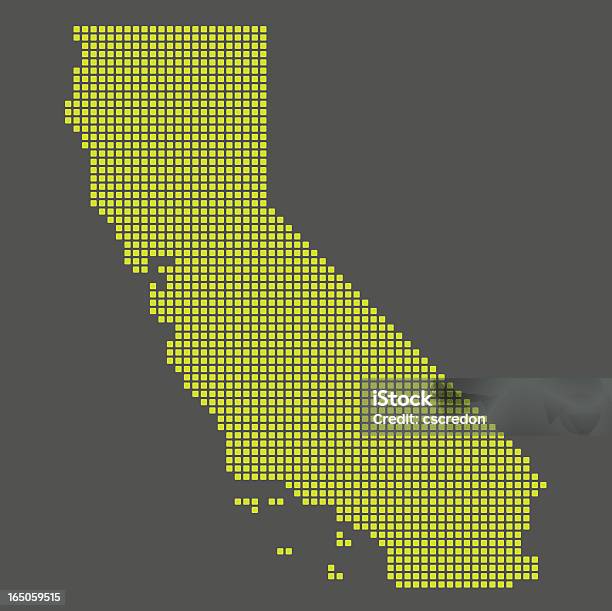 California Digital Map Stock Illustration - Download Image Now - California, Technology, Map