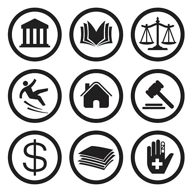 Vector illustration of Justice Icons