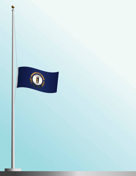 Flag of Kentucky at Half-Staff EPS, Layered PSD, High and Low-Resolution JPGs included. Flag of flag half mast stock illustrations