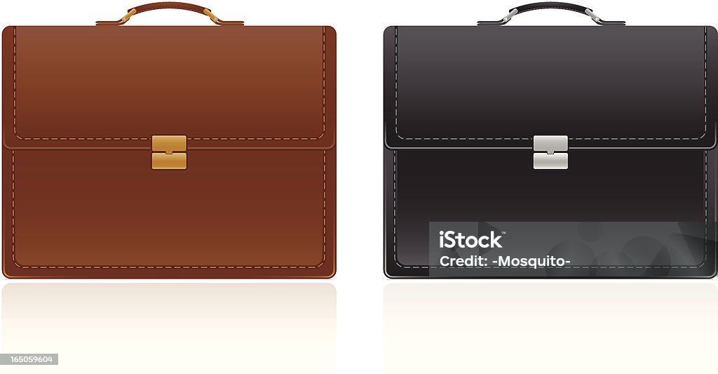 Leather brief case Brief case. Two colors. ZIP included: .ai (v.CS2) and 3000x3000 px .jpg. Briefcase stock vector