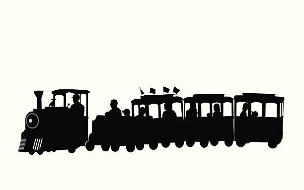 kiddietrain - train steam train vector silhouette stock illustrations