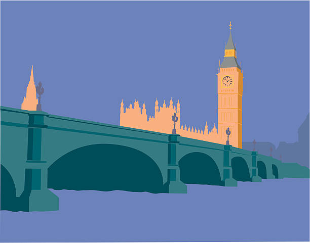 houses of parliament, london, england - londra i̇ngiltere illüstrasyonlar stock illustrations