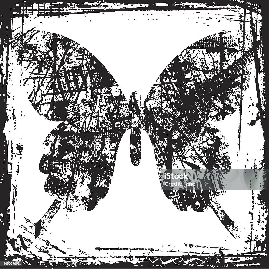 Papillon Grunge - clipart vectoriel de Barbouillé libre de droits