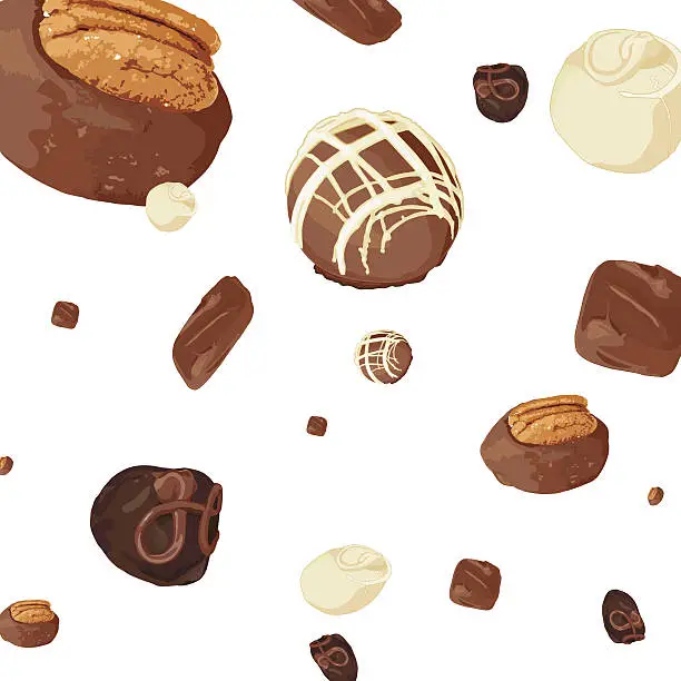 Vector illustration of Falling Chocolates