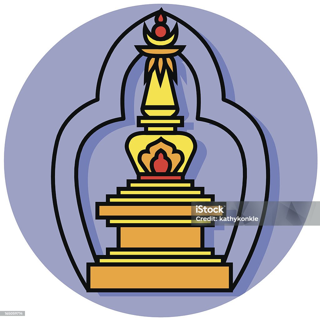 Icône bouddhistes Stûpa - clipart vectoriel de Bouddhisme libre de droits