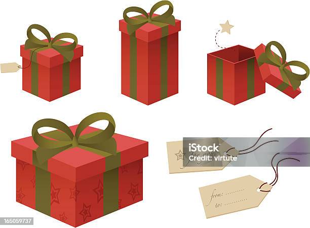 Ilustración de Cajas De Regalo Roja Y Verde y más Vectores Libres de Derechos de Aniversario - Aniversario, Caja, Caja de regalo