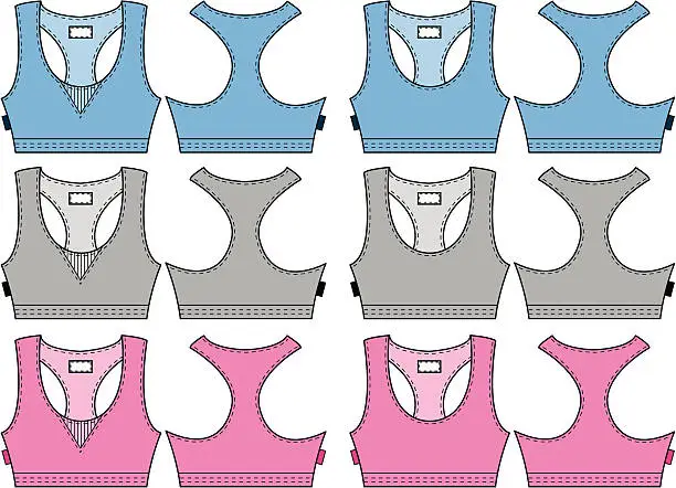 Vector illustration of Ladies Short Sports Singlet Vest