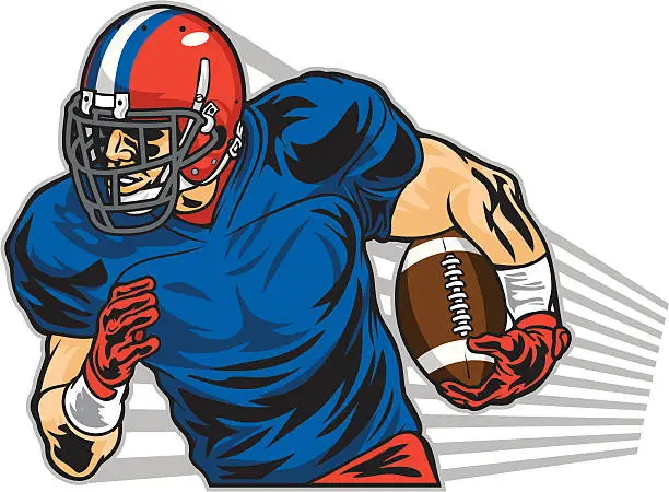 Vector illustration of Illustration of a football player running