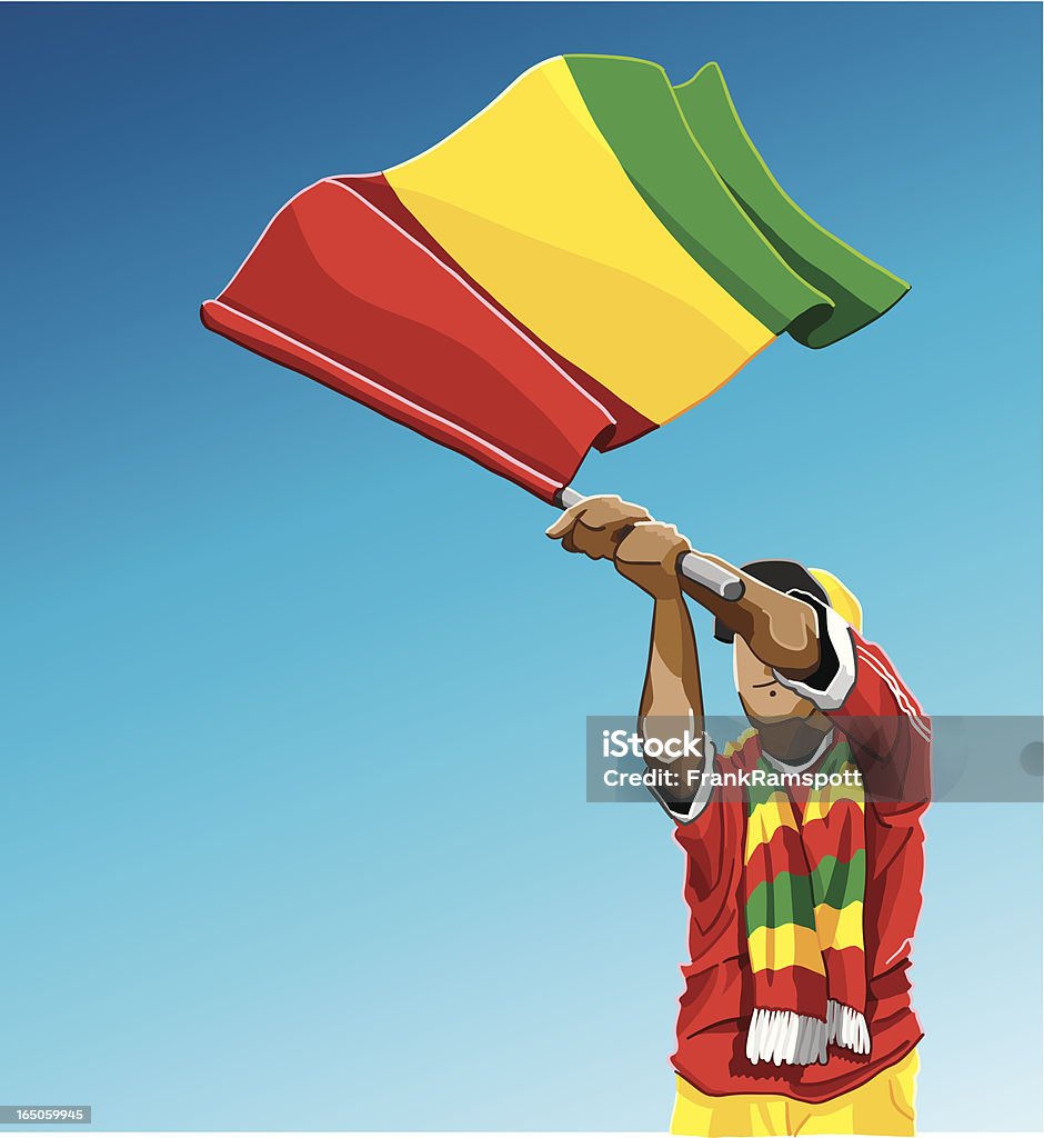 Bandiera della Guinea di Fan di calcio - arte vettoriale royalty-free di Guinea