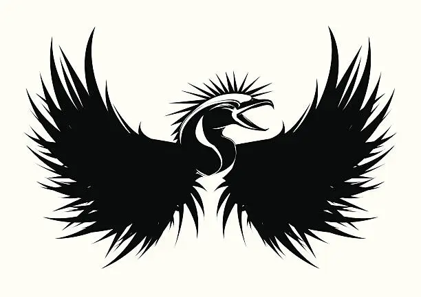 Vector illustration of Black Bird