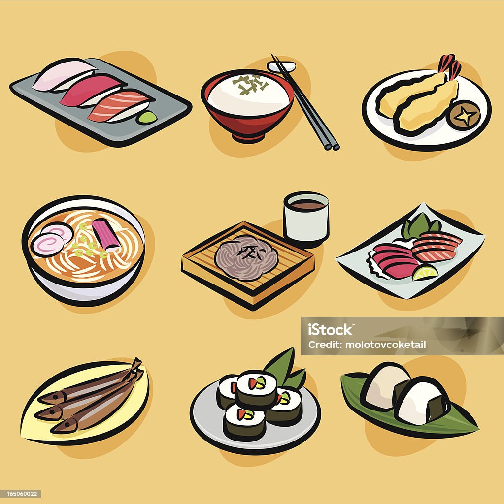 Cuisine japonais - clipart vectoriel de Sushi libre de droits