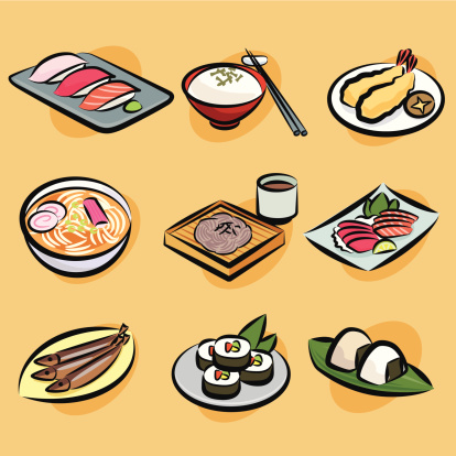 Simple japanese foods  clip art.