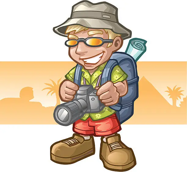 Vector illustration of typical tourist